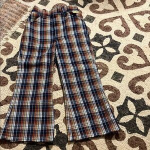 BEST EVER VINTAGE SEARS SLIM 5 Kids Plaid Flare Pants